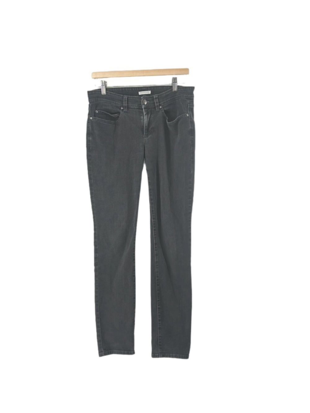 Eileen Fisher jeans slim leg black grey stretch organic cotton blend sz 8